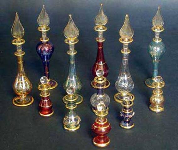 Group of 6 Extra Small and 6 Small Perfume Bottles